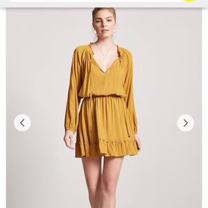 Mustard yellow ruffle dress